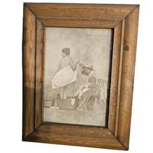 R. Hendrickson Framed Vintage Sepia Print  approximate 4.4"x6.5"
